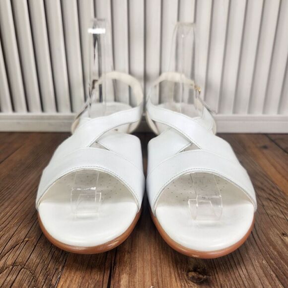 SAS Tripad Caress Slingback Womens Sz 10.5S White Wedge Leather Open Toe Sandals - Picture 2 of 12